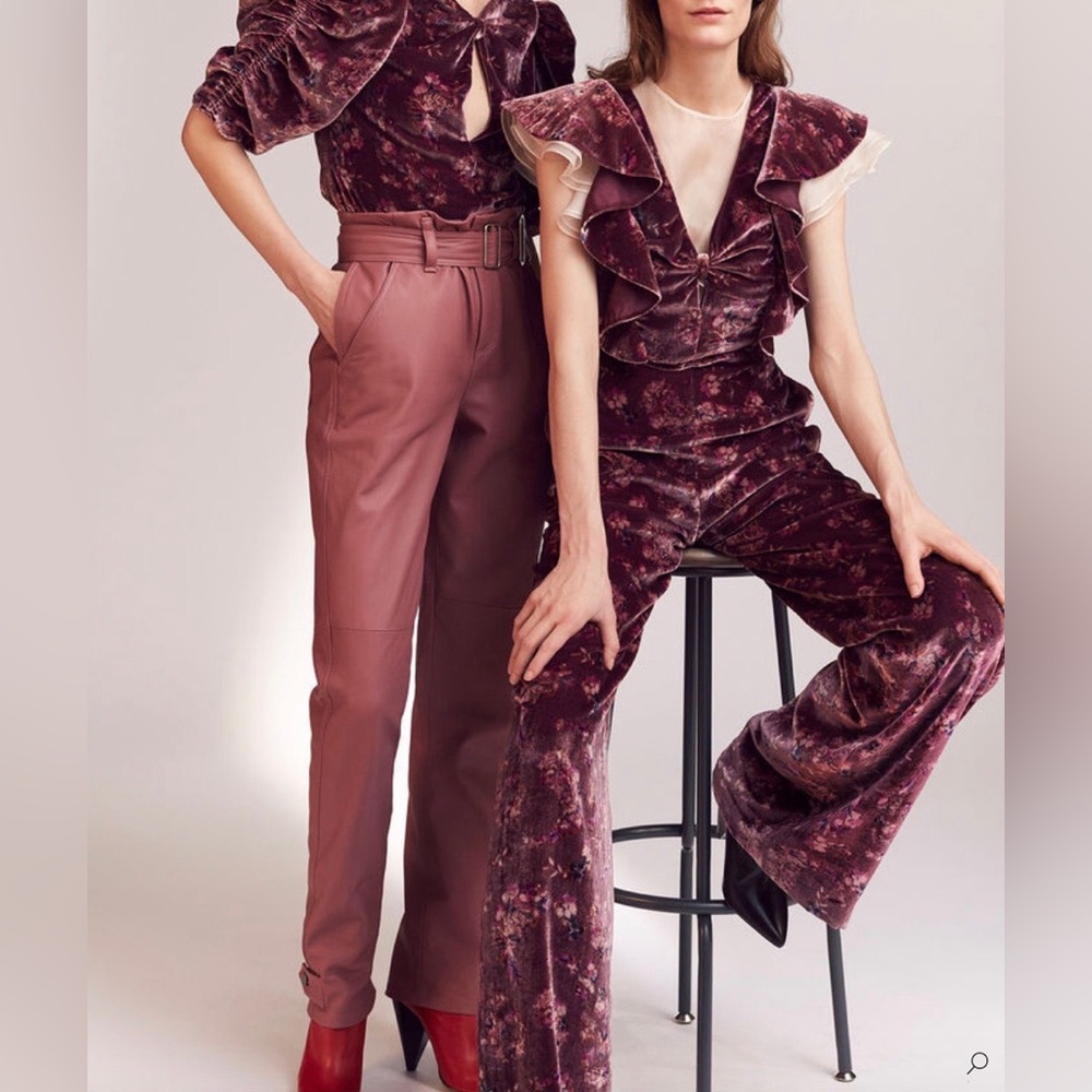 Rebecca Taylor Belted Leather Pant Blusher Pants